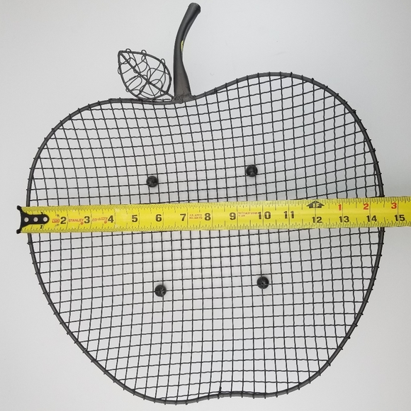 Apple Shape Black Metal Wire Fruit Basket - Picture 4 of 5